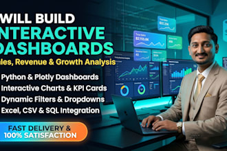 build interactive dashboard for sales, revenue and growth analysis