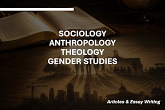 do sociology, anthropology, theology and gender studies articles