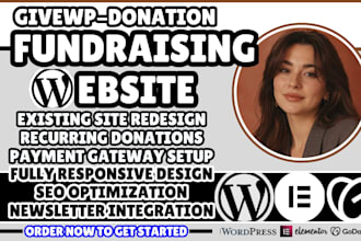 wordpress donation website, givewp website, fundraising website, charity website