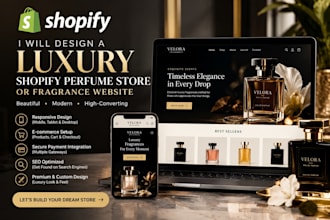 design a luxury shopify perfume store or fragrance website