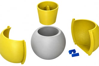 design multi part 3d printable mold for complex ceramic pottery