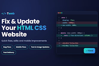 fix, update or customize your HTML CSS website