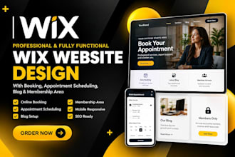 build wix website with booking, appointment scheduling, blog and membership area