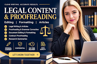 write professional legal content and proofread legal documents