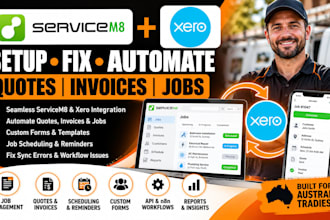 set up servicem8 xero integration and automate quotes invoices and jobs