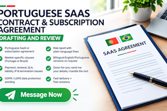 review portuguese saas contract and subscription agreement