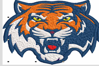 do embroidery digitizing  cap , left chest , jackets logo dst pes in wilcom