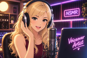record professional female nsfw, sfw, asmr cute anime game voice acting