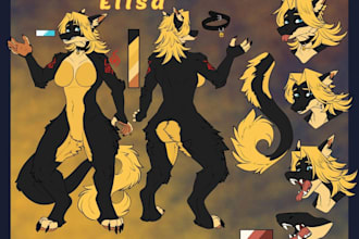 furry reference sheet furry ref sheet fursona ref sheet anthro sheet oc