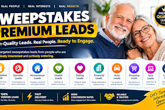 give premium sweeps leads, senior elderly leads, usa leads, gambler leads