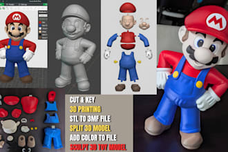 add color to stl, obj 3d models and convert to multicolor 3mf for 3d printing