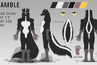 draw furry ref sheet, nsfw ref sheet, fursona design, furry art