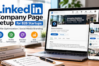 linkedin company page setup profile for b2b startups with social media branding
