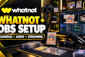 setup whatnot stream for auctions pokémon and sports cards using obs