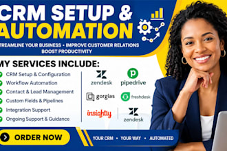 setup zendesk pipedrive gorgias freshdesk crm insightly crm automation zandesk