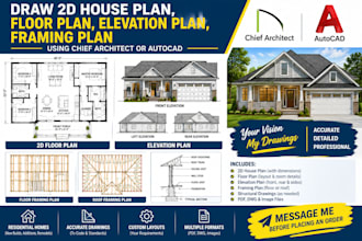 draw barndominium and post frame house plans with elevations and framing