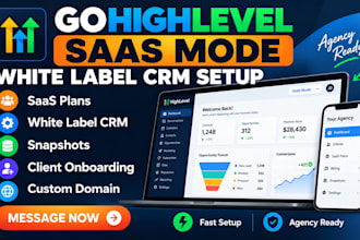 set up gohighlevel saas mode white label CRM snapshots and onboarding