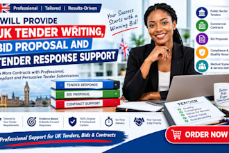provide UK tender writing bid proposal and tender response support