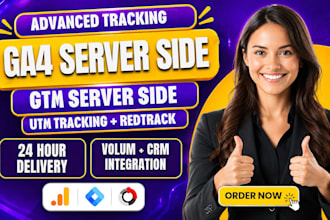 setup ga4 server side, GTM server side utm tracking redtrack and voluum