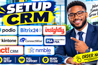 setup podio bitrix24 insightly kintone connectwise psa act CRM nimble CRM