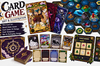 card game art card illustration tcg board game card game ui design card template