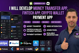 develop money transfer app fintech app crypto wallet app payment app