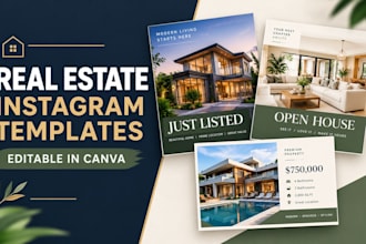 create professional canva instagram template for real estate agents
