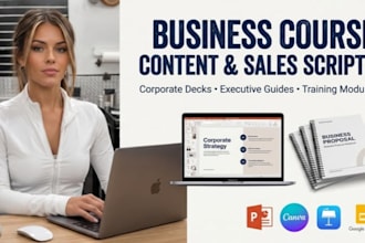 write business course content, sales script, and business deck