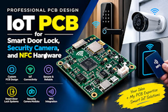 design iot pcb for smart door lock, security camera, and nfc hardware