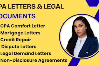comfort letter demand letter mortgage letter credit repair dispute letter nda