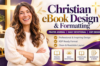 format, write, design christain book, prayer journal, daily devotional ebook