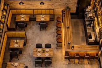 design realistic 3d restaurant, cafe, bar and commercial interior renderings