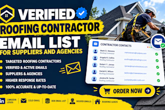 build verified roofing contractor email list for suppliers and agencies