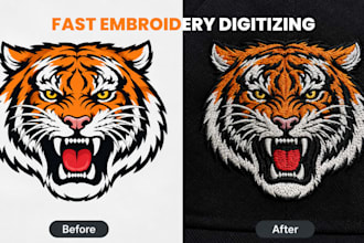 digitize your logo or image to dst pes jef exp with fast embroidery digitizing