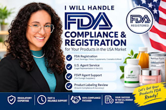 handle fda compiiance, fda registration, us agent service, fsvp agent and label
