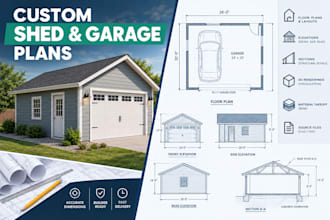 design custom backyard shed garage accessory plan
