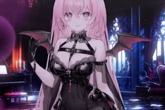 create a cute spooky halloween vtuber character design