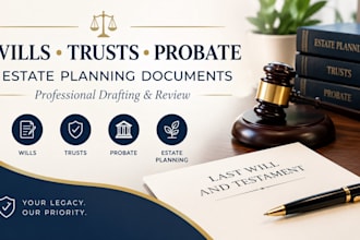 draft or review wills, trusts, estate planning and probate legal document