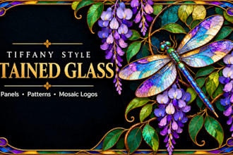 design tiffany style stained glass window panels and mosaic art