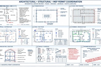 draw and stamp permit ready architectural structural and mep engineering drawing