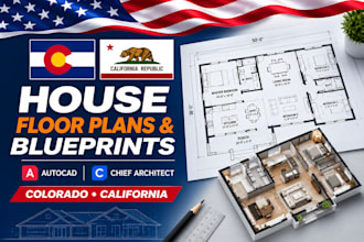 draw house floor plans and architectural blueprints in autocad