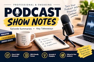 write podcast show notes and episode summaries