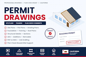 draft civil and structural permit drawings for california