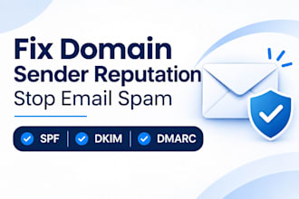 fix domain sender reputation, spf, dkim, and dmarc to stop email spam