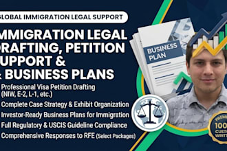 provide immigration legal drafting, petition support and business plans