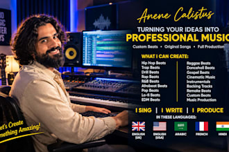 be male singer pop make custom beats, hip hop, trap, drill, rock and songwriter