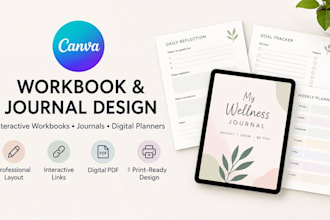 do canva formatting, interactive, workbook, and journal formatting