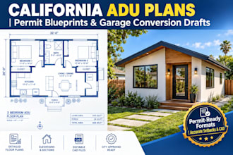 create california adu plans and permit drawings