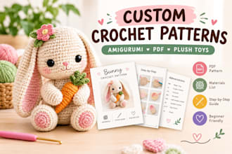 create crochet pattern, amigurumi crochet pattern, pdf pattern for etsy shop