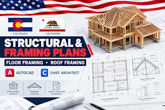 draw residential structural and framing plans in autocad